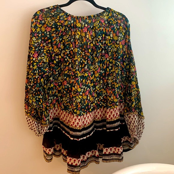 Free people tunic/dress size s/p navy blue flower pattern. - Picture 3 of 6